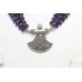 Necklace 925 Sterling Silver Amethyst Gem Stone Handmade Engraved Women D154
